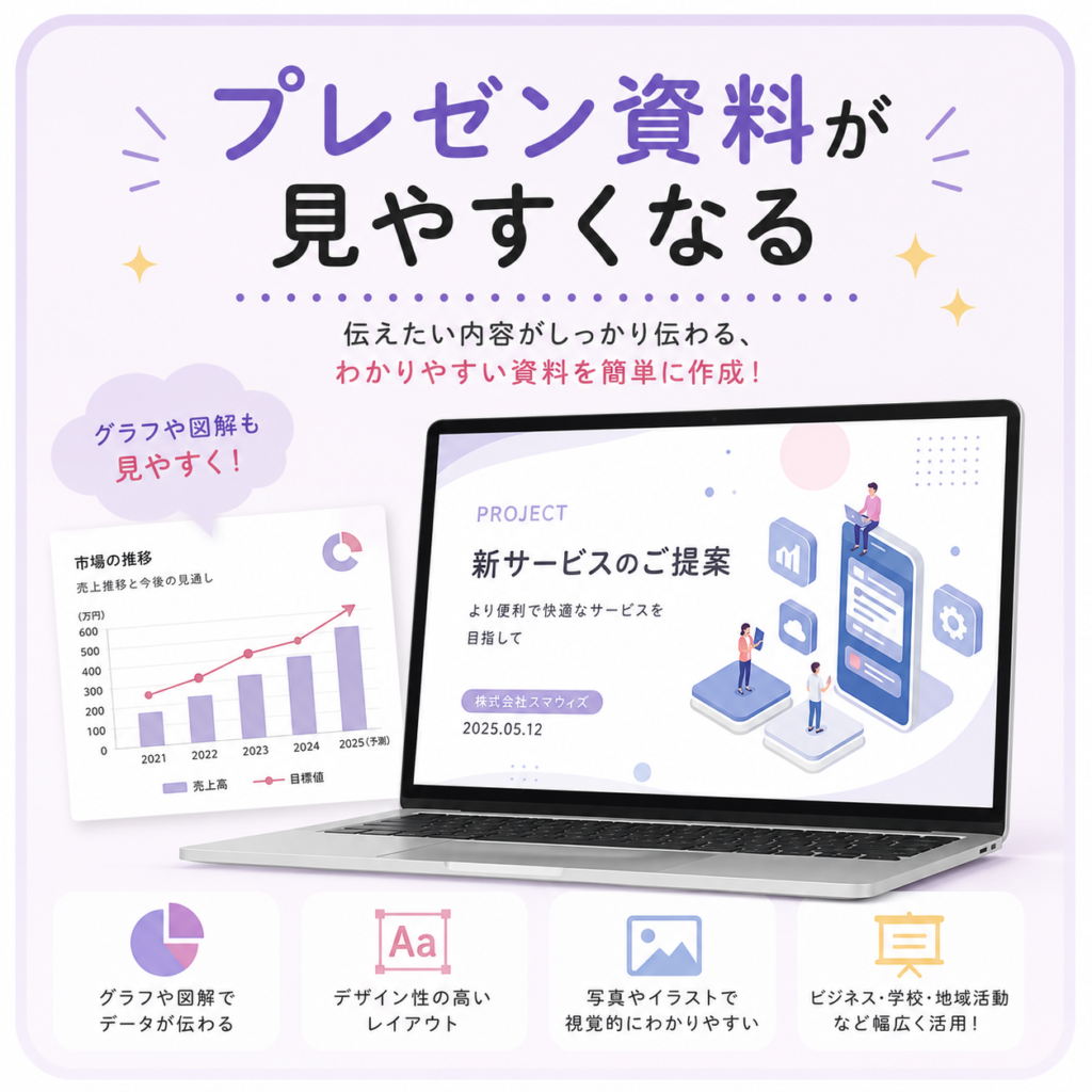 プレゼン資料が見やすくなる